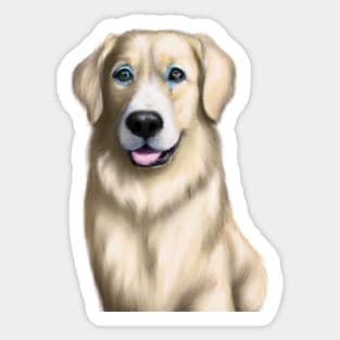 Cute Golden Retriever Drawing Sticker